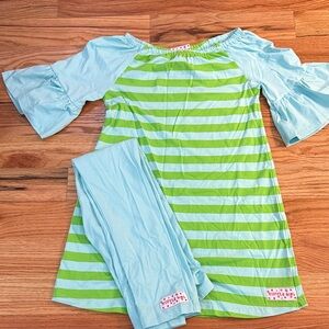 Blue and Green Striped Kids Set
